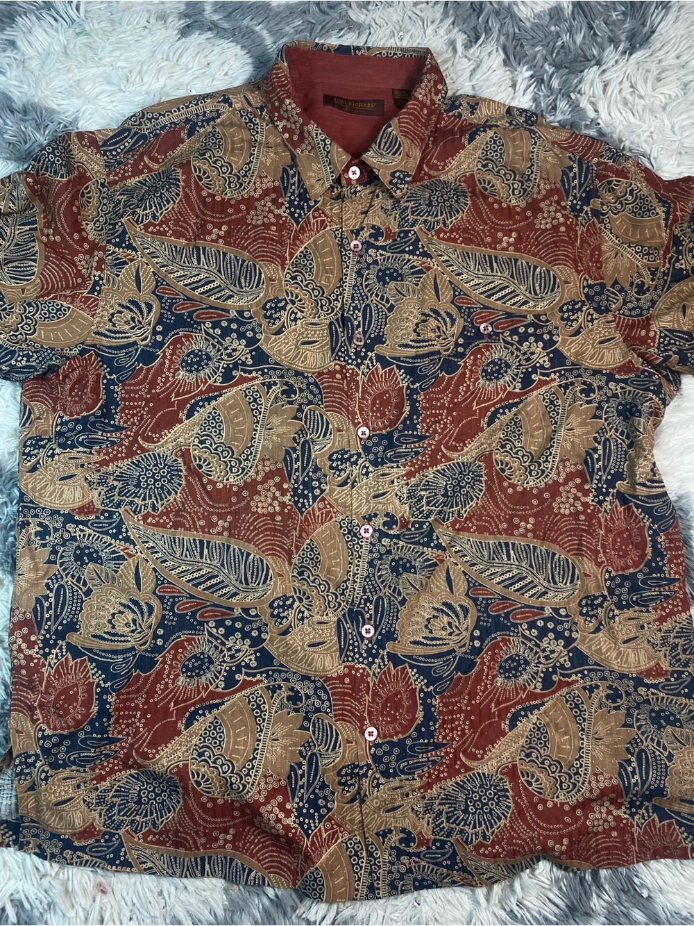 Vintage Tori Richard Honolulu Mens  2XL Hawaiian Aloha Silk Blend Shirt Y2K